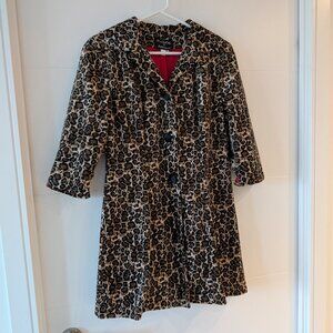 Leopard print jacket and skirt set